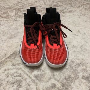 Jordan Kids Red and Black Sneakers